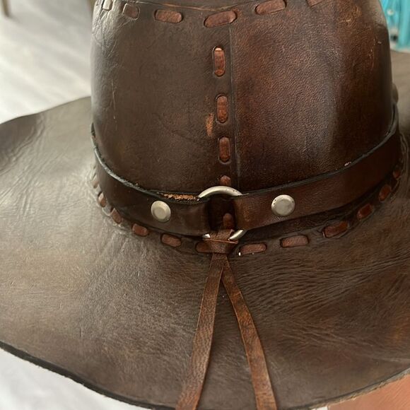 Handmade Leather CowGirl Hand Stitched Vintage Sz 10 - Picture 7 of 14